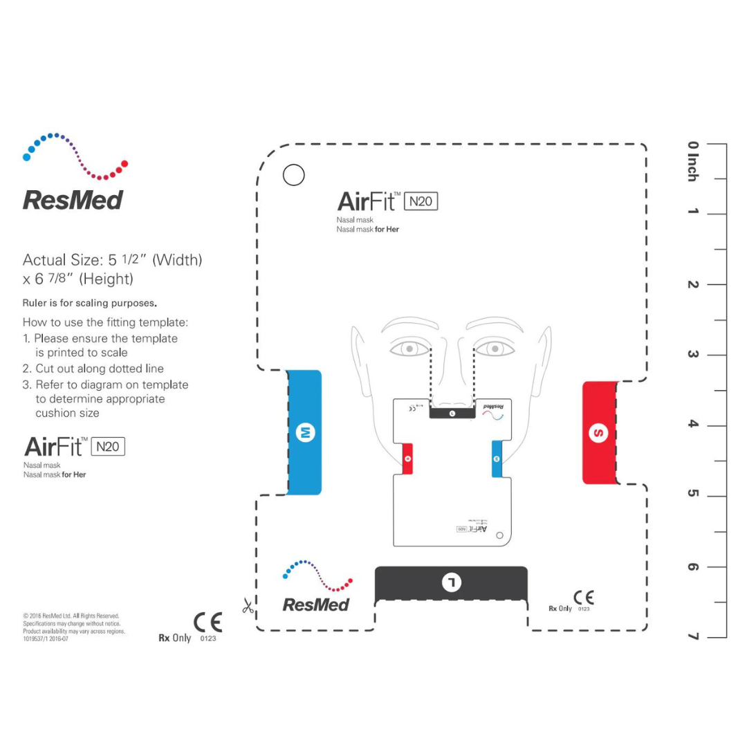 EssentialAir CPAP - Toronto Sleep Specialist - ResMed AirFit N20 Mask Size Guide