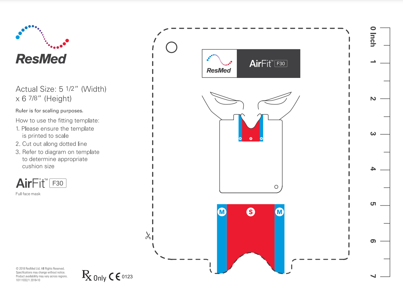 EssentialAir CPAP - Toronto Thornhill -ResMed AirFit F30 Full Face Mask Sizing Guide