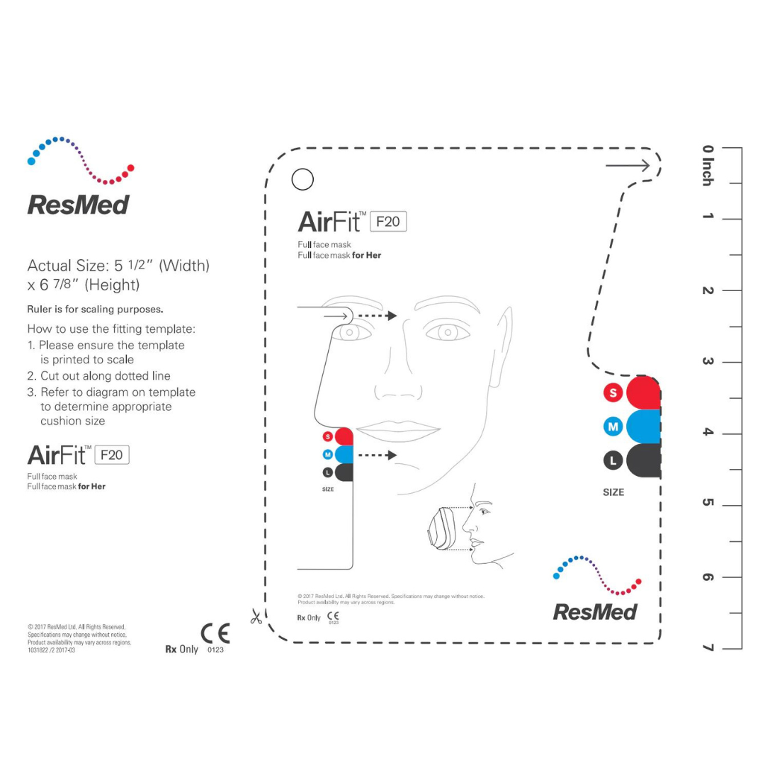 EssentialAir CPAP - Toronto Sleep Specialist - ResMed AirFit F20 Mask Size Guide