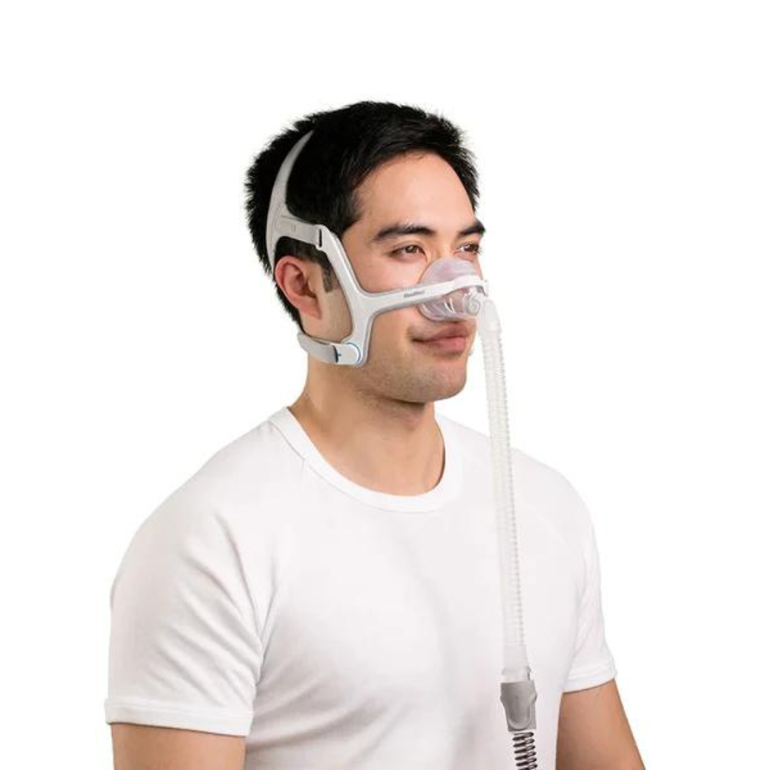EssentialAir CPAP - Toronto Sleep Specialist - Person wearing ResMed AirFit N20 Mask