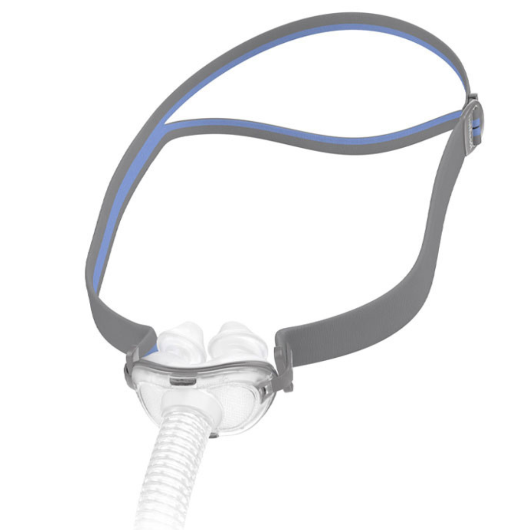 EssentialAir CPAP - Toronto Sleep Specialist - ResMed AirFit P10 Nasal Pillows System Side View