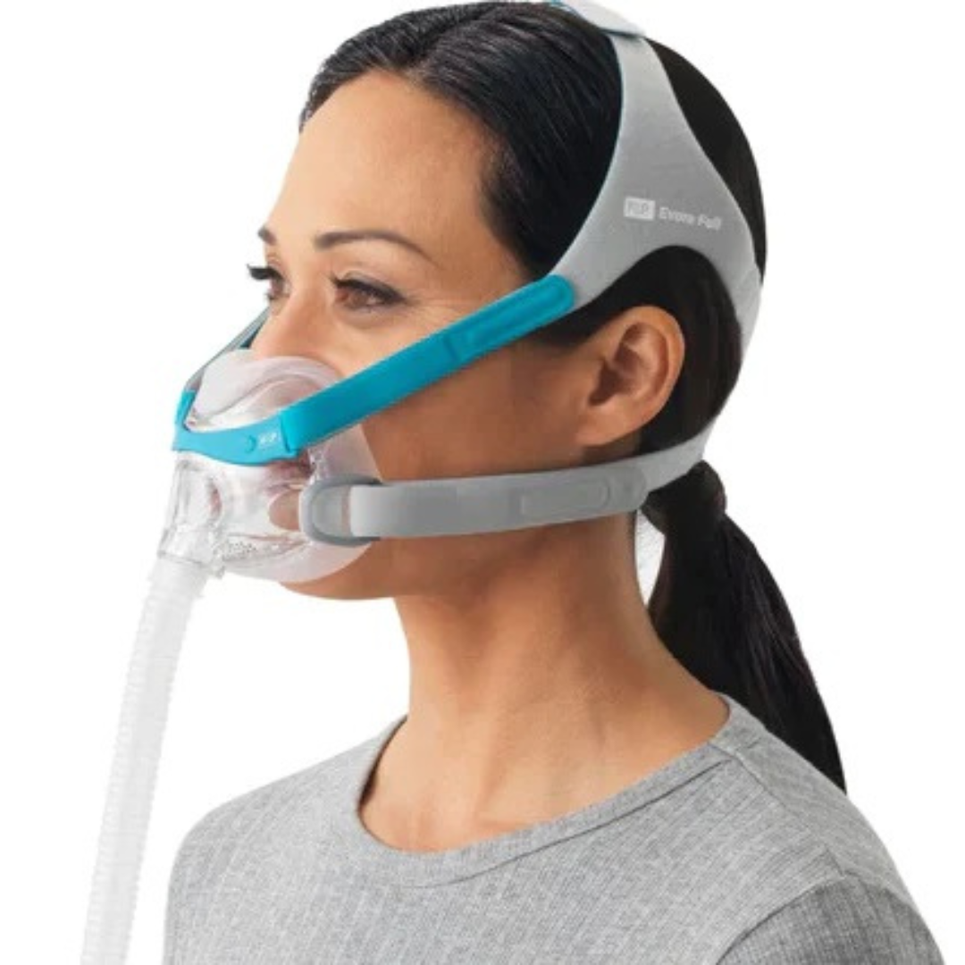 EssentialAir CPAP - Toronto Sleep Specialist - Woman wearing F&P Evora™ Full Mask 