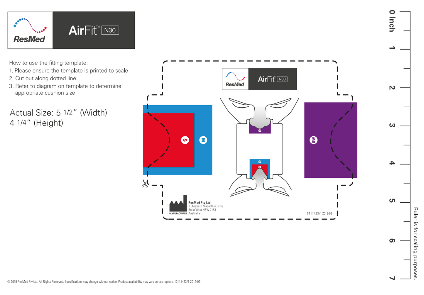 EssentialAir CPAP - Toronto Thornhill -ResMed AirMini N30 Sizing Guide