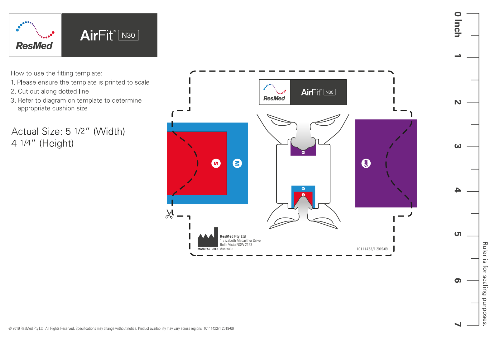 EssentialAir CPAP - Toronto Thornhill -ResMed AirMini N30 Sizing Guide
