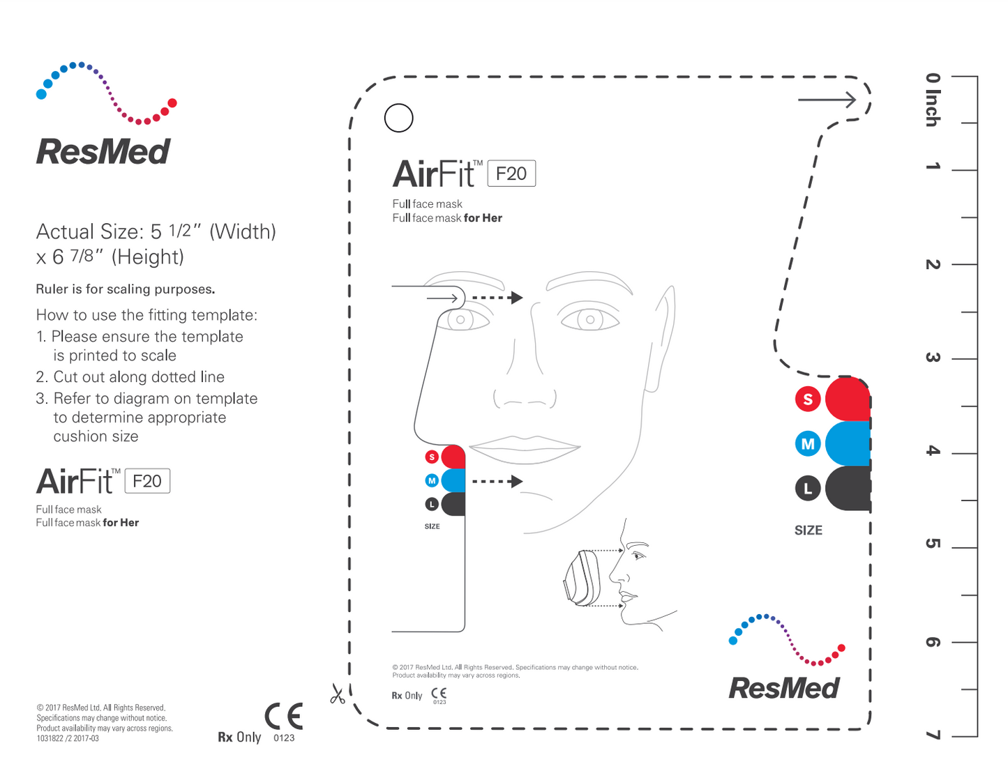 EssentialAir CPAP - Toronto Thornhill -ResMed AirFit F20 Mask Sizing Guide